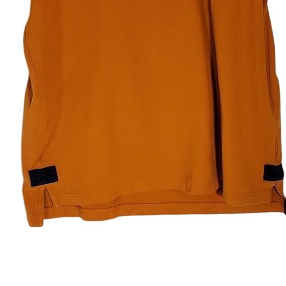 Orvis Mens Orange Polo Shirt W/ Black Patches‎ Made In Peru L-T - Picture 7 of 9